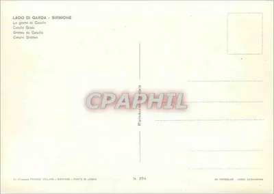 Jaskinie Catullo — Sirmione, jezioro Garda — wydawca Franco Veclani, n° 374 — Rewers