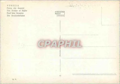 Venecia — El Puente de los Suspiros sobre el Gran Canal — B.V. n°13 — Reverso