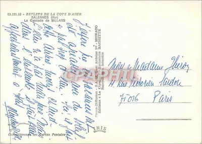 Wodospad Sillans — Salernes (Var) — Wydawca IRIS, n° 33.121.10 — Rewers