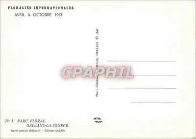 Floralies Internationales Orléans — Abril a Outubro 1967 — Edição especial — Verso