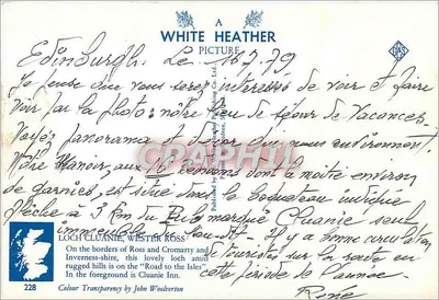 Cluanie — Lago Cluanie, Wester Ross — White Heather Picture Co. Ltd. n°228 — Verso