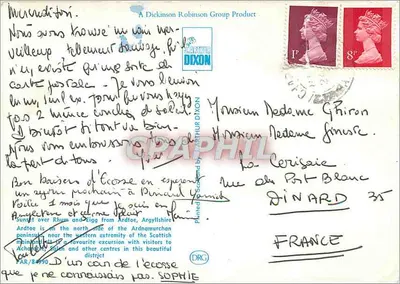 Zachód słońca nad wyspą Ardtornish — widok z Ardtornish, Argyllshire — Produkt firmy A Dickinson Robinson Group — Rewers