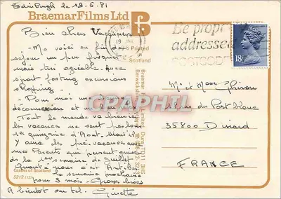 Castelos da Escócia — série de 12 castelos escoceses — Braemar Films Ltd — Verso