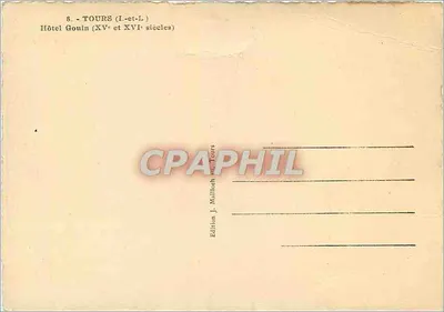 Hôtel Gonin — Tours (XVe i XVIe wieku) — Wydawnictwo J. Milltech w Tours — Rewers