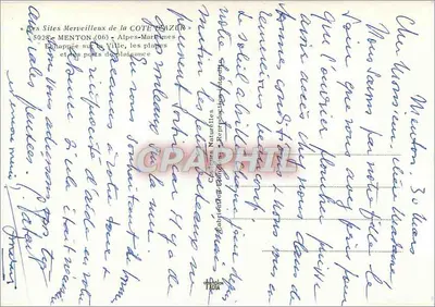 Menton — Widok na miasto i porty rekreacyjne — Kartografia Naturalna — Rewers