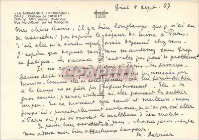 Zamek w Creully — Widok z zachodu na murzyne — OF-13 — Wydawca: Génie Naturelles — Rewers