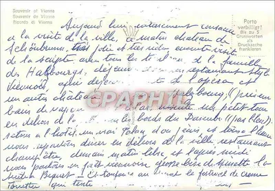 Wiedeń — Widok panoramiczny z Stefansdom, Peterskirche, Parlament, Ringstraße, Burgtheater i Staatsoper — wydawca nieznany — Rewers