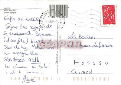 Fays Basque — País Basco — Editor Chauvans, n°641008 — Verso