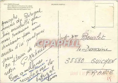 Porto — Barco Rabelo e vista parcial da cidade — Ed. J. A. Fernandes da Silva — Verso