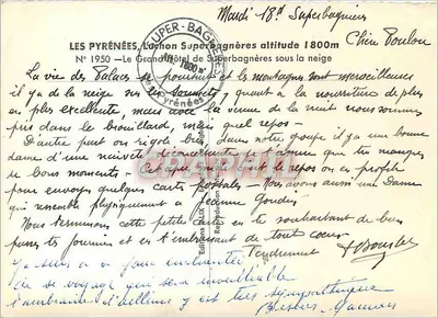 Wielki Hotel w Superbagnères — Pireneje — Wydawnictwo Allix, nr 1950 — Rewers