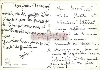 Krowa pod Mont Blanc — Wydawca Cliché J.C. Ligeon, nr F.970401 — Rewers