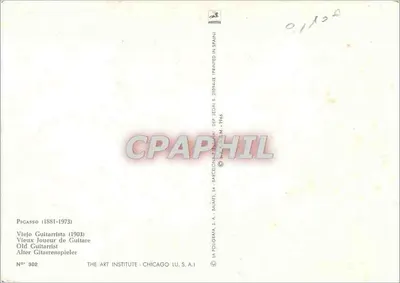Stary Gitarysta — dzieło Picassa (1903) — La Pougara, S.A. - Barcelonie — Rewers