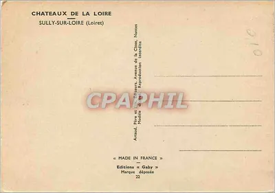 Castelo de Sully-sur-Loire — Loiret — Edições Gaby, Nantes — Verso