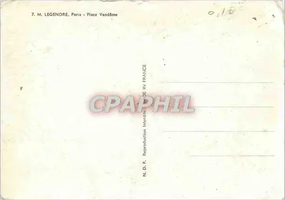 Place Vendôme — Paryż — 7. M. Legendre — Rewers