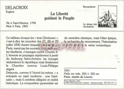 La Libertad guiando al Pueblo — Eugène Delacroix — Editor Giraudon, n° D2 441-01-11 — Reverso