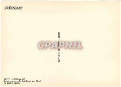 Piccolo Luxembourg — Appartamenti del Presidente del Senato : il Grand Salone — Edizioni del Senato, n° 12/698 — Verso