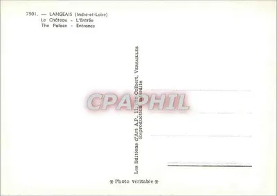 Langeais (Indre-et-Loire) — Zamek — Wydawnictwo Sztuki A.P., 11, ulica Colbert, Versailles — Rewers