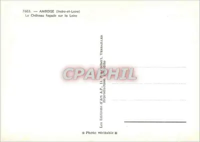 Amboise (Indre-et-Loire) — Zamek, fasada na Loirze — Wydawnictwo Sztuki A.P. II, Pierre Colbert, Versailles — Rewers