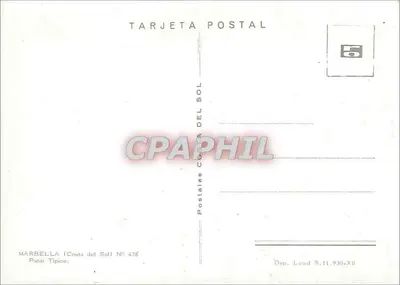 Marbella (Costa del Sol) — Pátio Típico — Postais Costa del Sol N° 438 — Verso