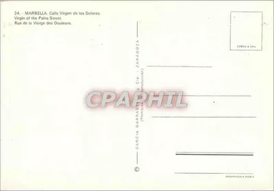Marbella — Calle Virgen de los Dolores — Garcia Garrabou & Cia, Zaragoza — Verso