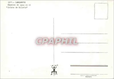 Strumienie wody na "Wyspie Hilario" — Lanzarote — wydawca Montero, nr 3311 — Rewers
