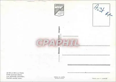Wyspa La Toja — częściowy widok z lotu — Éditions Arribas, Zaragoza — Rewers