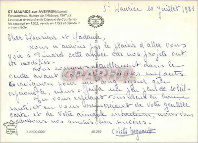 Ruiny klasztoru Świętego Maurycja nad Aveyronem — Fontainejean — wydawca Cing — Rewers