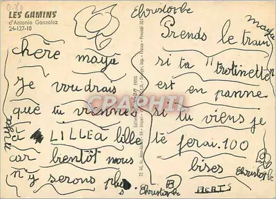 Dziecko i pies — rysunek — Wydawnictwo Antonio Gonzalez, n° 24-127-10 — Rewers