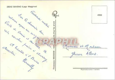 Baveno (Lago Maggiore) — widok jeziora i gór — Fototampi Reggiori — Rewers