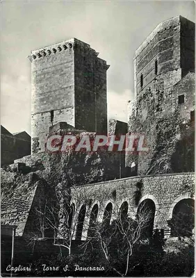 Cagliari - Torre S. Pancrazio — vista das duas torres e do ponte de pedra — Vera Fotografia