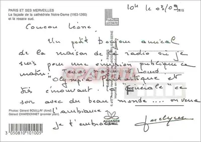 Notre-Dame w Paryżu — fasada i rożen południowy — produkcja LECONTE — Rewers