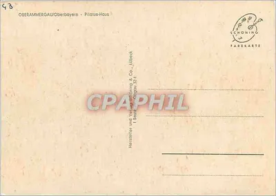 Pilatus-Haus — Oberammergau, Alemanha — editor Schöning & Co., Lübeck — Verso