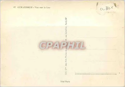 GÉRARDMER — Widok na jezioro — Wydawca: Cie des Arts Photographiques, Paryż-15e — Rewers