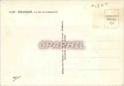 Gérardmer — Jezioro w zachodzie słońca — La Cigogne, Strasbourg — Rewers