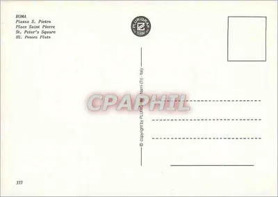 Praça São Pedro — noite — Plurigray Terni, n° 333 — Verso