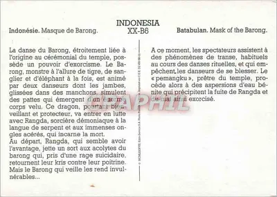 Indonesië. Masker van Barong — Batabulan. XX-B6 — Achterkant