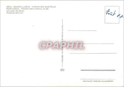 Santa Luzia - Viana do Castelo — Rosace Central — Edição da Câmera de Santa Luzia — Verso