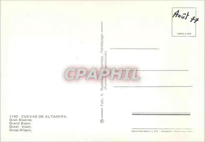 Grande Bisão — Caverna de Altamira — Garcia Berrebbela y Cia, n° 1162 — Verso