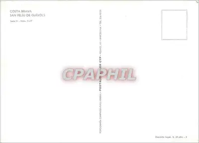 San Feliu de Guíxols — Costa Brava — Editore CYP, serie II n° 227 — Verso