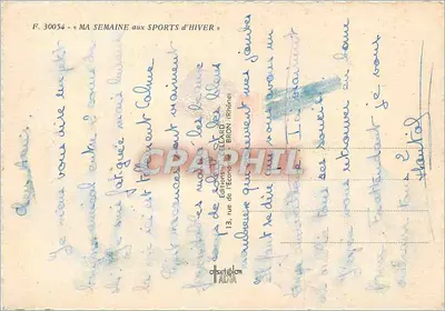 Minha semana nos esportes de inverno — Éditions ELLARD, n° F.30054 — Verso
