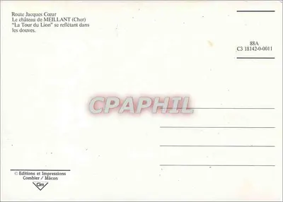 Zamek w Meillant – Meillant (Cher) – Wydawnictwo i Drukarstwo Combier / Mâcon, seria C3 18142-0-0011 — Rewers