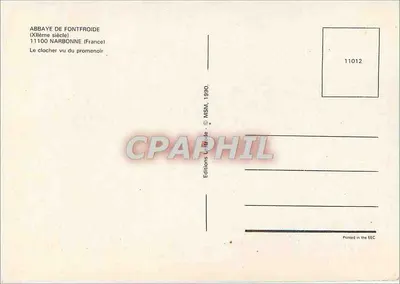 Abbaye de Fontfroide — XII wiek — Wydawnictwo Latticède, nr 11012 — Rewers