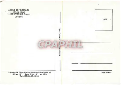 Abbaye de Fontfroide — XIIe siècle — Editions Lustrade, n° 11005 — Rewers