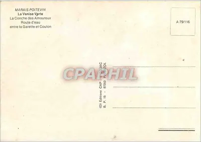 Marais Poitevin — A Concha dos Amantes entre a Garette e Coulon — Éditions CAP - Théodiac — Verso