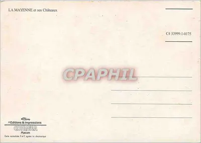 A Mayenne e seus castelos — Edições & Impressões COMDIER, Macon, n° C4 53999-1-0175 — Verso