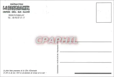 Zamek Wody Le Panoramix — widok panoramiczny na Wybrzeże Emeraude — wydawca nie widoczny — Rewers