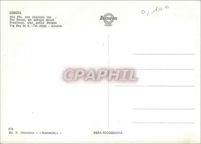 Genova - Via Pré - stara ulica — wyd. P. Gamalero, nr 676 — Rewers