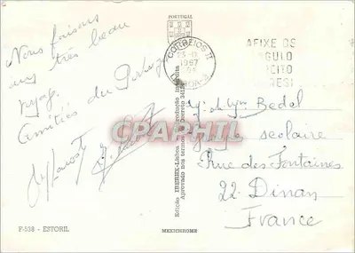 Estoril — vista da praia e carruagens — Edição TEBERIX-Lisboa, F-538 — Verso