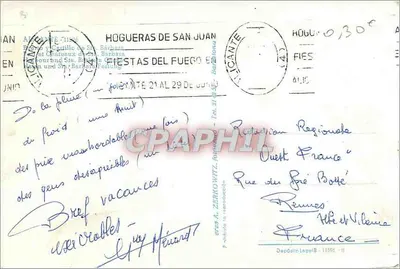 Widok na wzgórze z zamkiem w Alicancie — wydawca nieznany, numer serii nieczytelny — Rewers