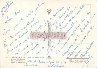 Santa Cruz del Valle de los Caídos — Zamek Narodowy — Wydawca: Editorial de Ojo — Rewers
